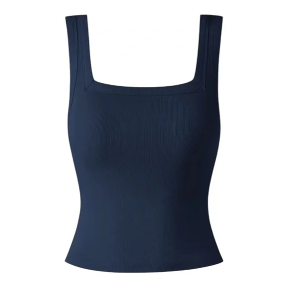 OGL Navy Blue Square Open Back Brami Tank Top Womens Size S - Picture 1 of 16